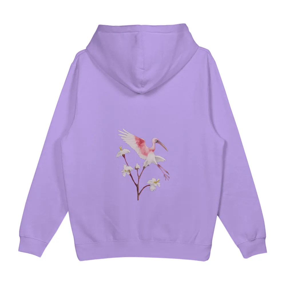 Shirts Graphic Tees: Pink Ibis in Flight - Nature's Harmony|full white t shirt roblox