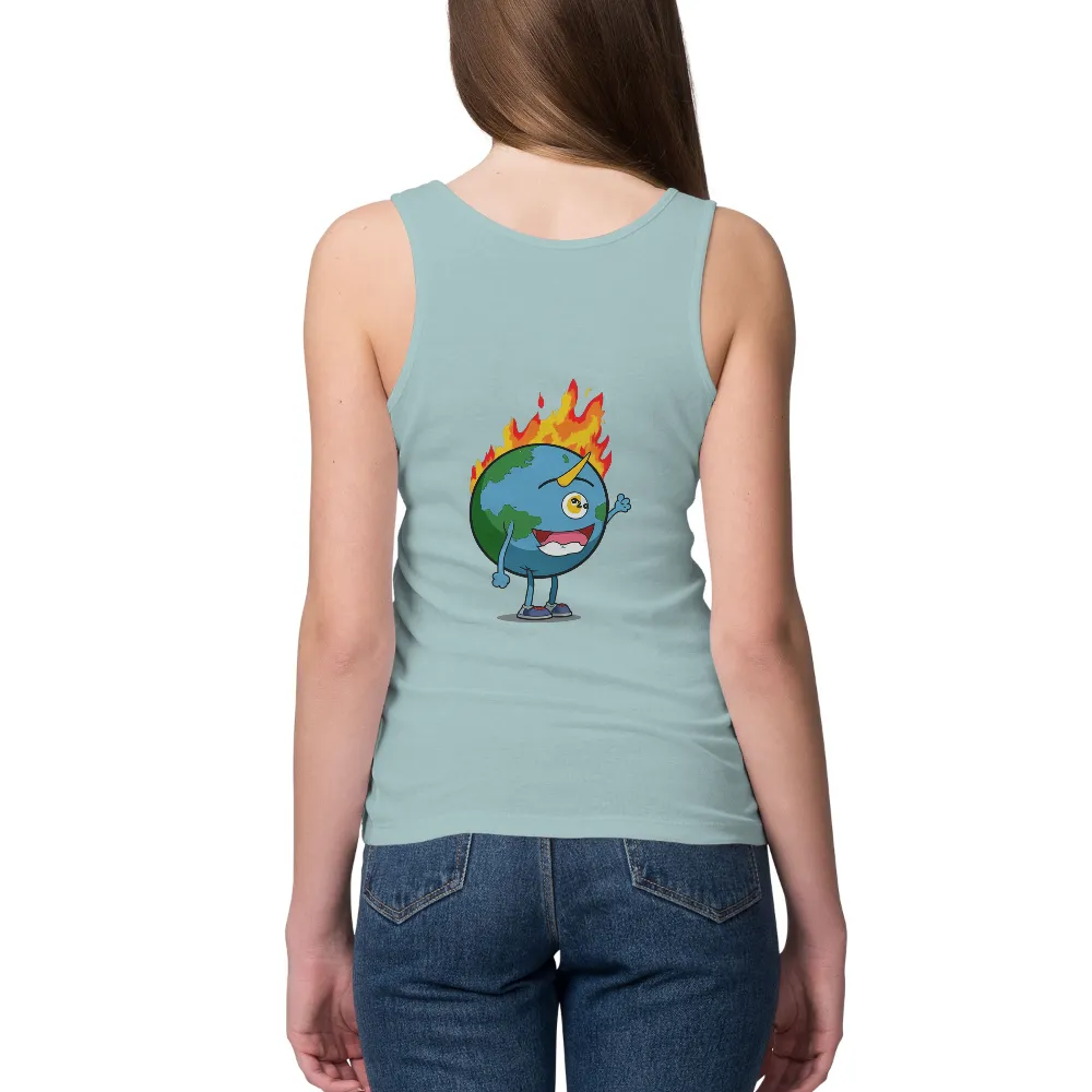 T-Shirts Design: Earthy's Call for Environmental Action|cartoon character with star on shirt