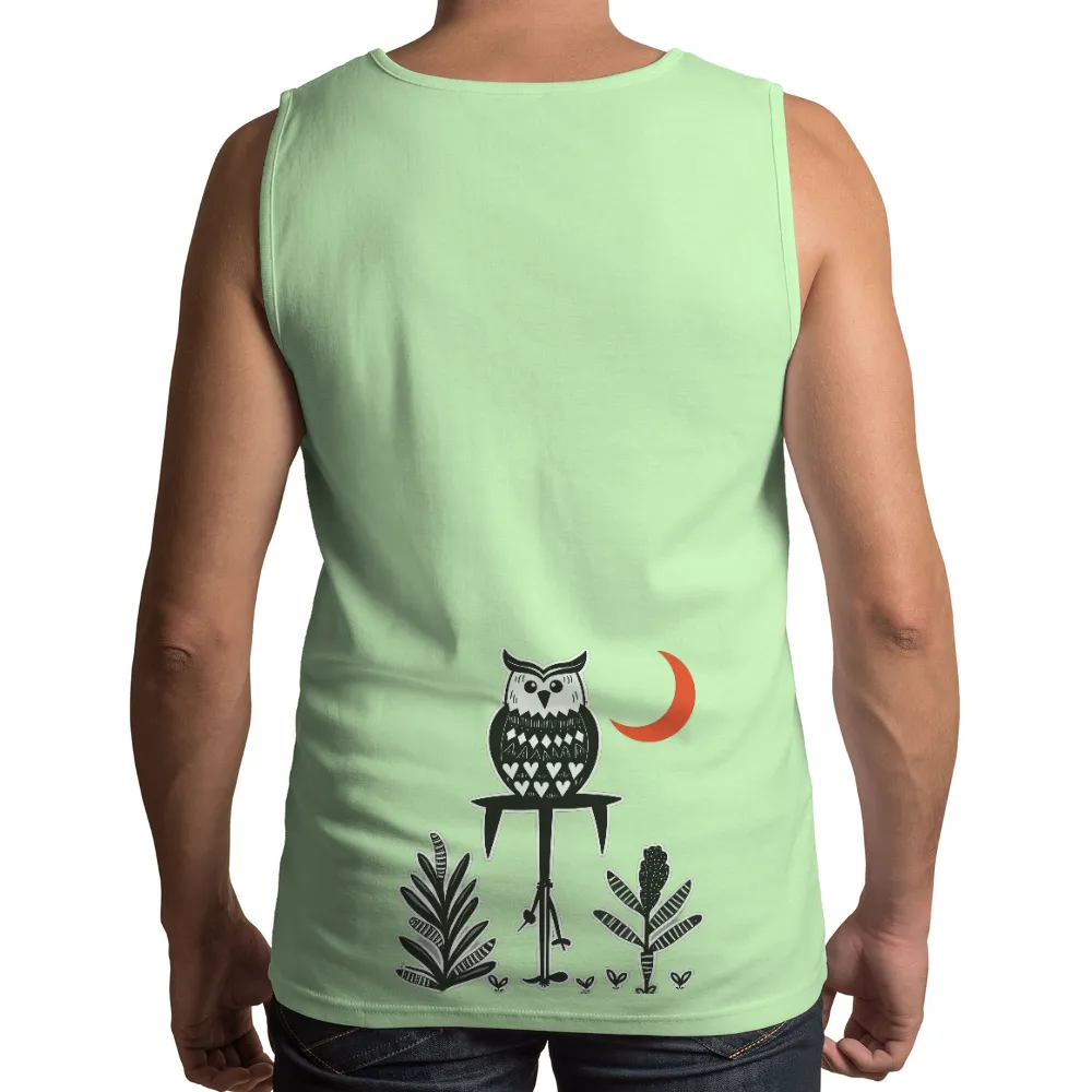 TShirt Design: Wise Owl Under the Crescent Moon|love sales shirts