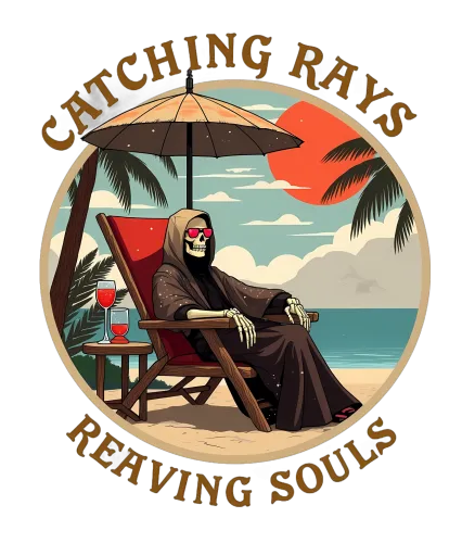 T-Shirts Design: Grim Reaper Catching Rays, Reaping Souls