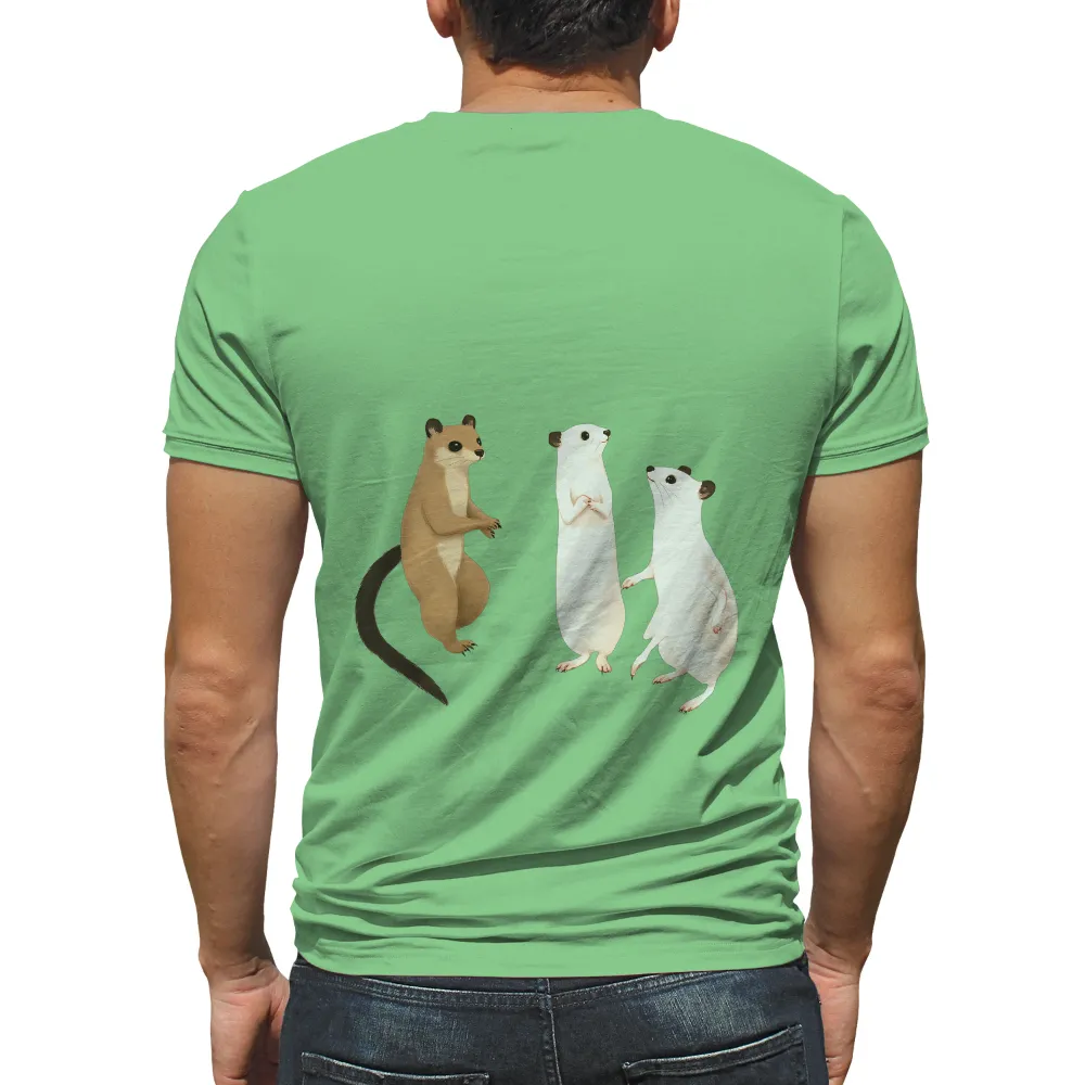 T-Shirts Custom: Whimsical Weasels - Artistic Wildlife Design|freedom march t shirt