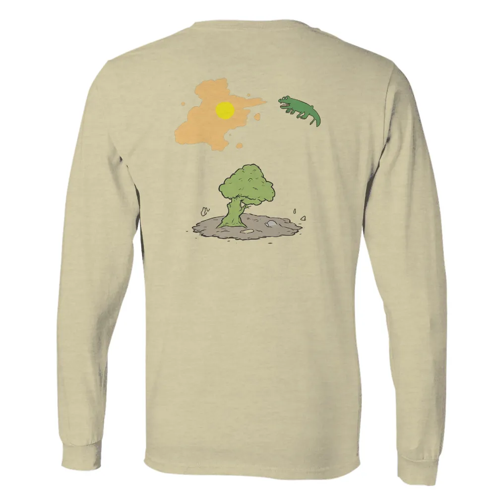 Custom Tee Shirts: Zippy's Playful Surprise - Dinosaur, Tree, Sun|cartoon network t shirt full sleeve