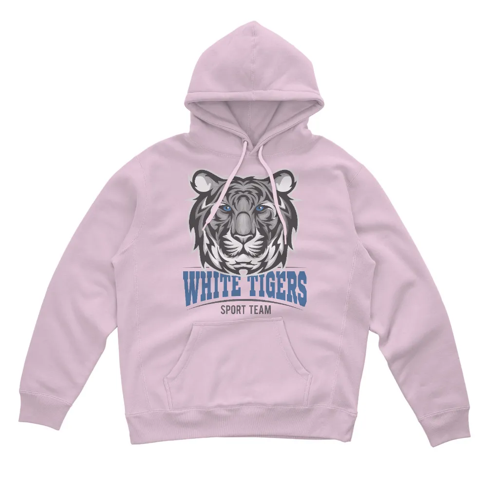 Tee Shirt Printing: White Tiger Sport Team - Strength and Unity|uv protection long sleeve crew neck