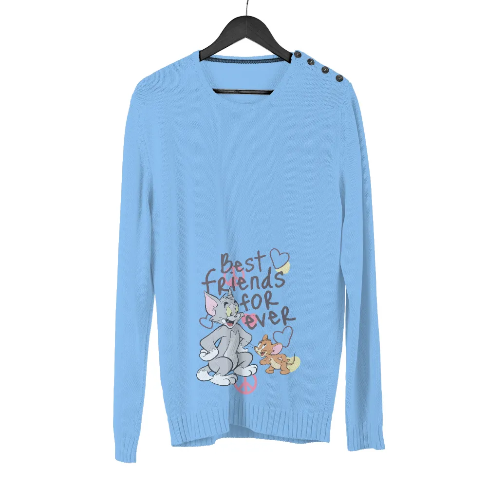 T-Shirts Design: Best Friends For Ever with Tom and Jerry|cartoon and letter graphic tee