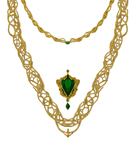 Tee Shirts Printed: Emerald Heart Necklace - Nature's Symbol