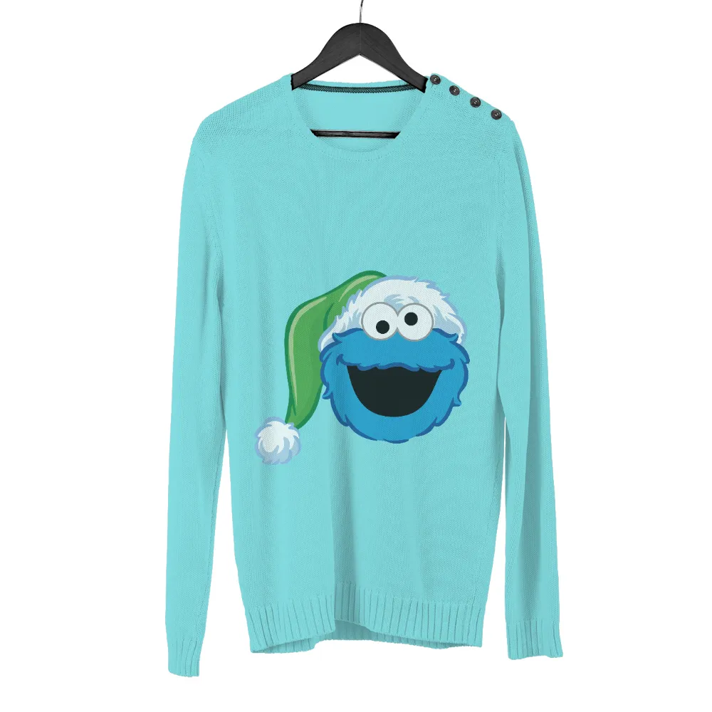 T-Shirts Design: Festive Cookie Monster - Pop Culture & Nostalgia|cookie monster red sox shirt