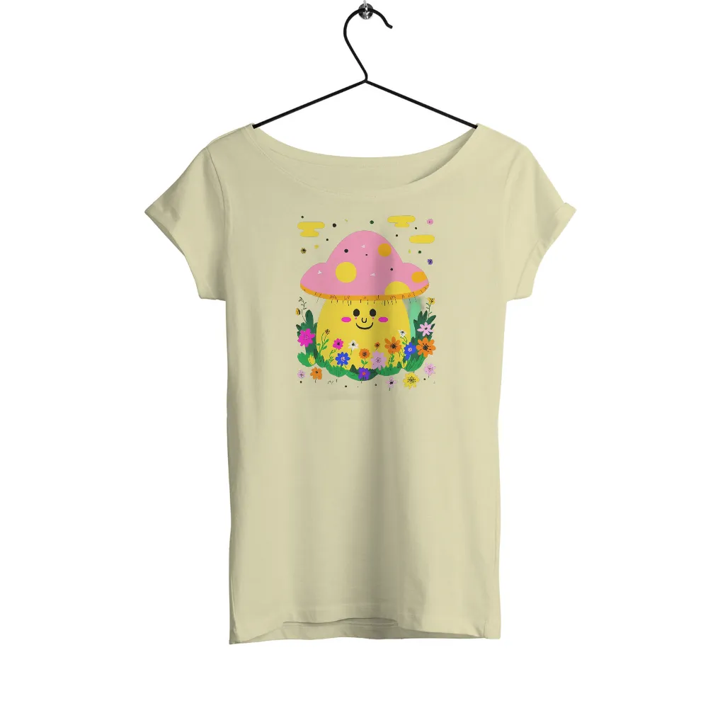 T-Shirts Pattern: Spread Joy with Whimsical Mushroom and Flowers|dallas stars capfriendly