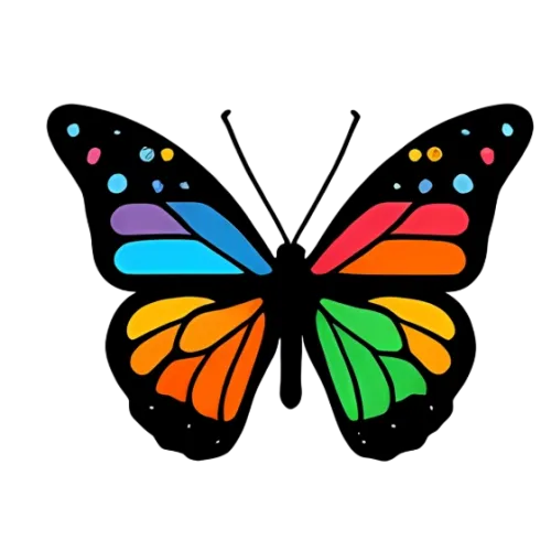 TShirt Design: Aurora's Rainbow Wings - Artistic Butterfly