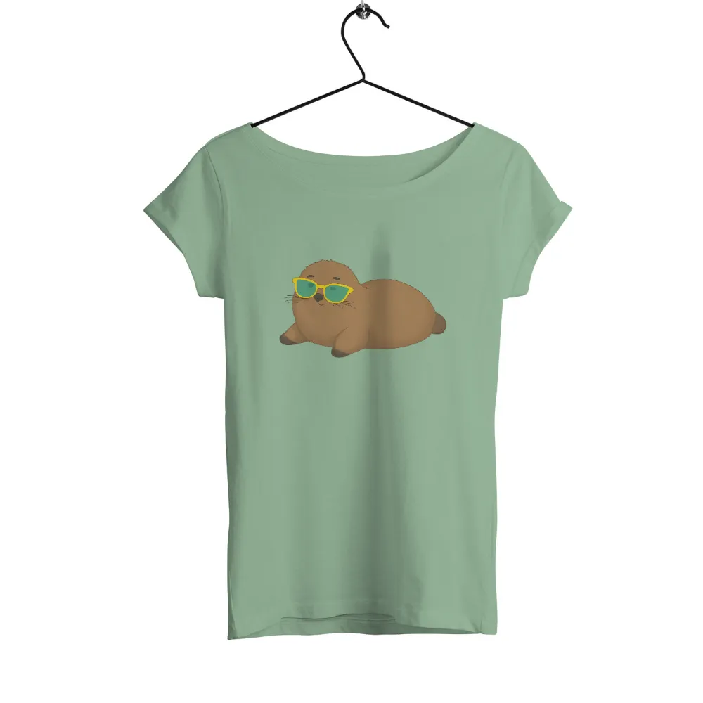 Graphic Tees: Cool Sea Otter in Sunglasses - Funny & Quirky Design|summer shirts for women plus size