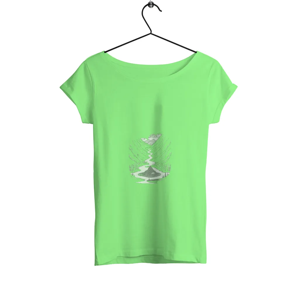 Shirts Graphic Tees: Serenity Island - Nature's Tranquility|t shirt painting on nature