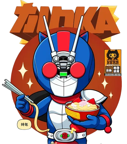 T-Shirts Design: Kikaider Enjoys Ramen - Pop Culture Tees