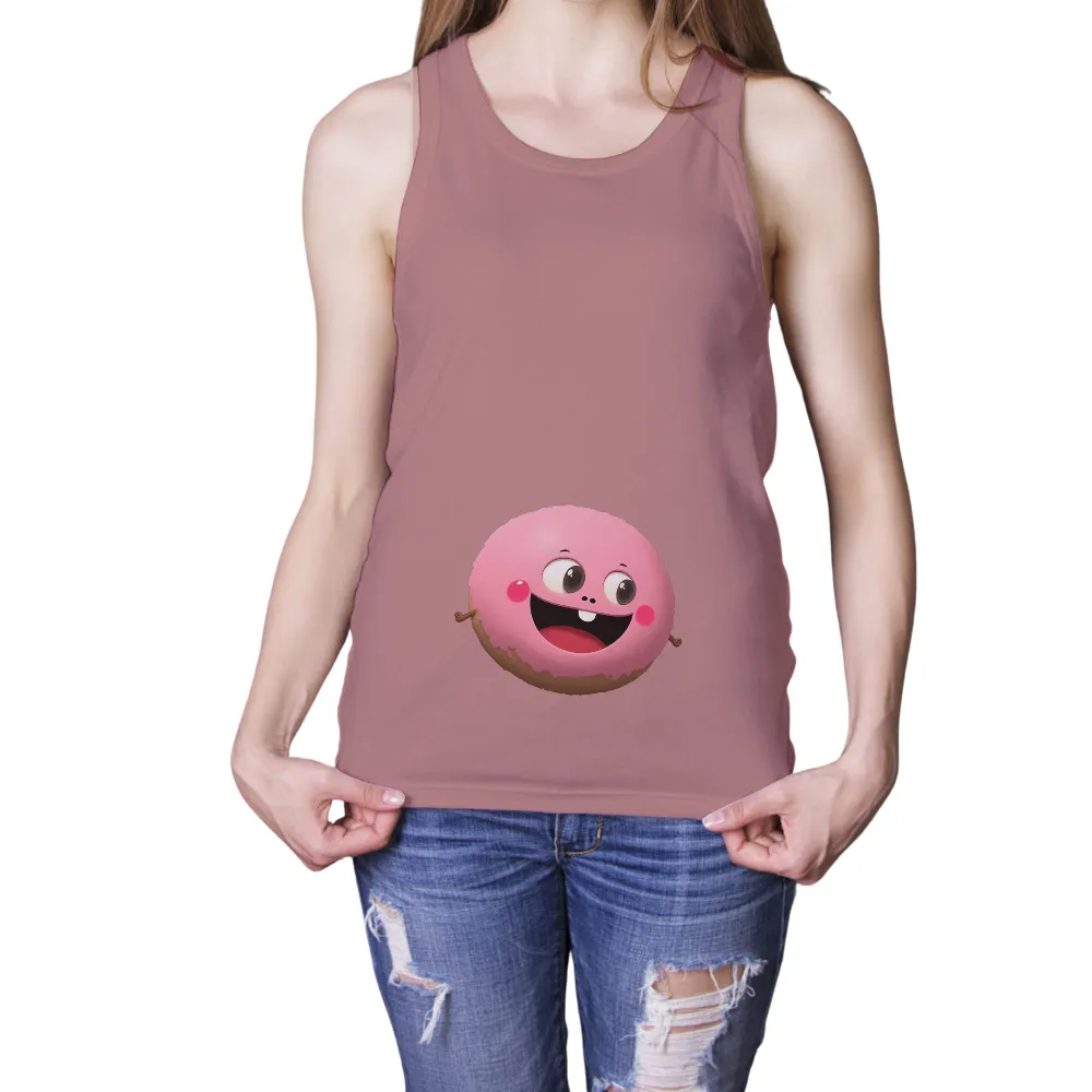 Customized Tee Shirts: Cheerful Donut Character|roblox t shirt smile