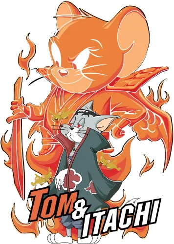 Tom & Itachi: A Fusion of Classic Cartoons and Anime Legends - T-Shirts Custom