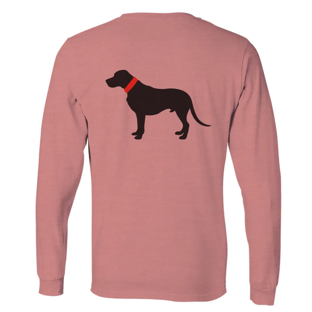 TShirt Printing: Bold Red Collar Dog Silhouette - Companionship and Loyalty|fortnite dog shirt