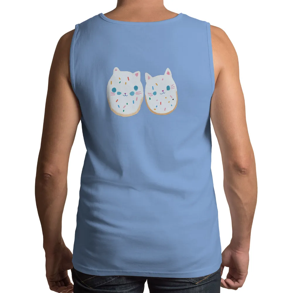 Custom Tee Shirts: Whimsical Cat Cookies | Funny & Quote T-Shirts| Whimsical cat cookies with blue eyes and pink noses