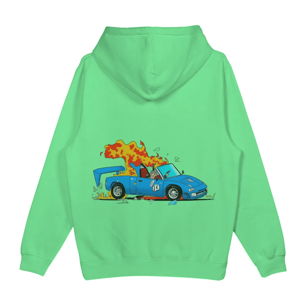 T-Shirts Pattern: Max's Racing Adventure|Blue sports car with flames