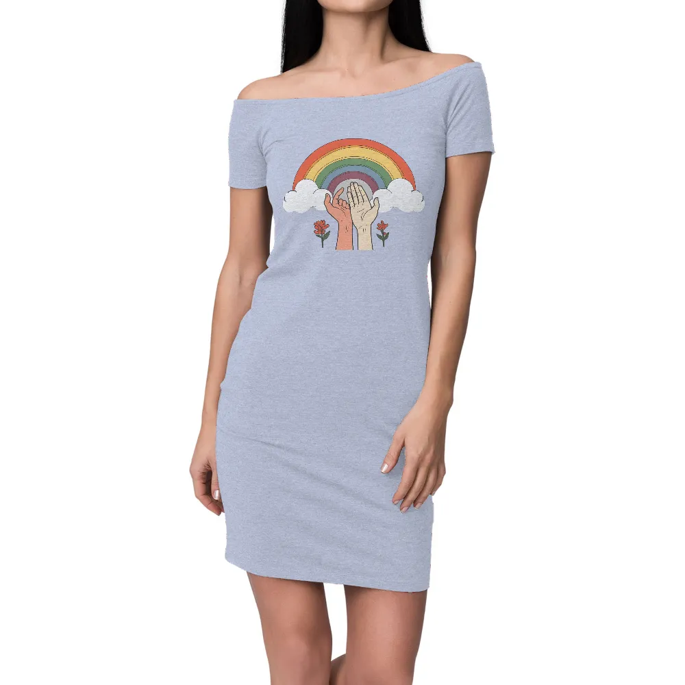 Tee Shirts Printed: Hands of Hope Under the Rainbow|astronaut unicorn rainbow shirt