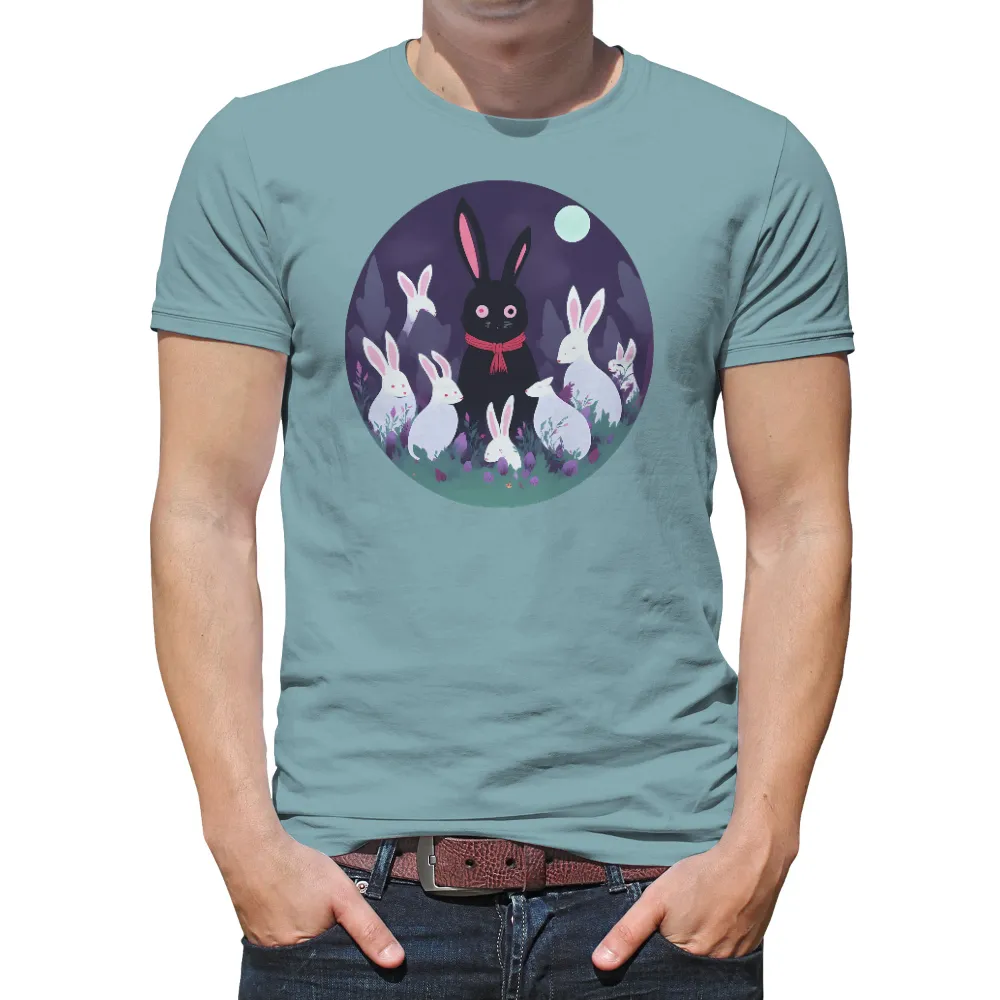 Shirts Graphic Tees: Luna and Her Rabbits in a Magical Forest|pokemon magic shirt 1999