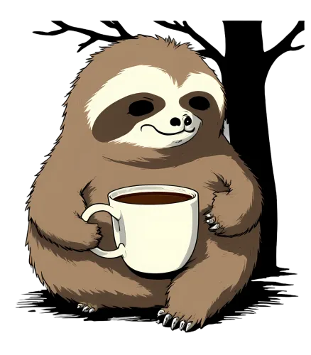 Custom T-Shirt Printing: Sloth Coffee Lover - Funny & Quotes