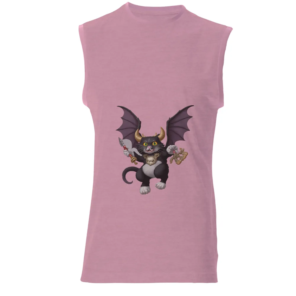 T-Shirt Printing: Zephyr the Guardian - Fantasy Cat with Sword and Key|2002 detroit red wings