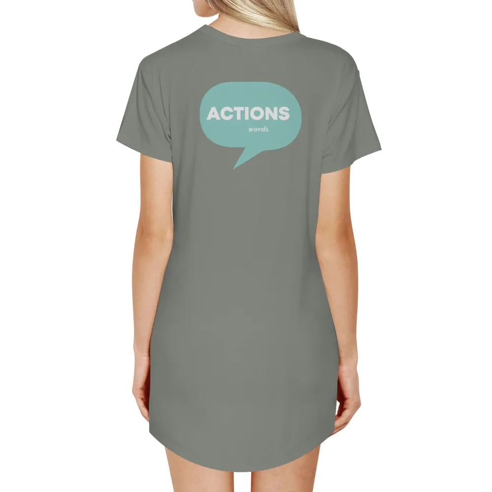 Minimalist Design Emphasizing Actions Over Words|bleach words onto shirt