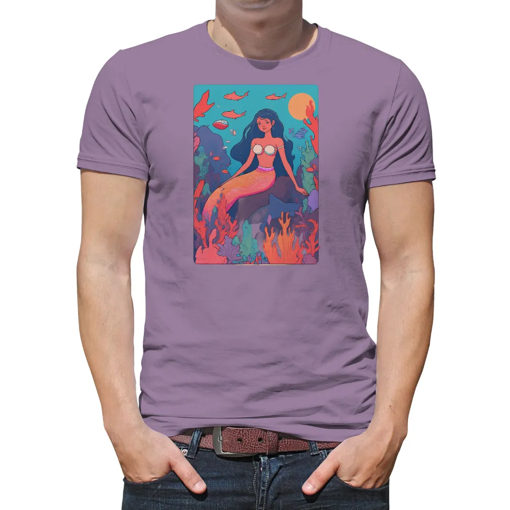 TShirt Design: Mermaid Guardian of the Coral Reefs|lifeguard sun protection shirt