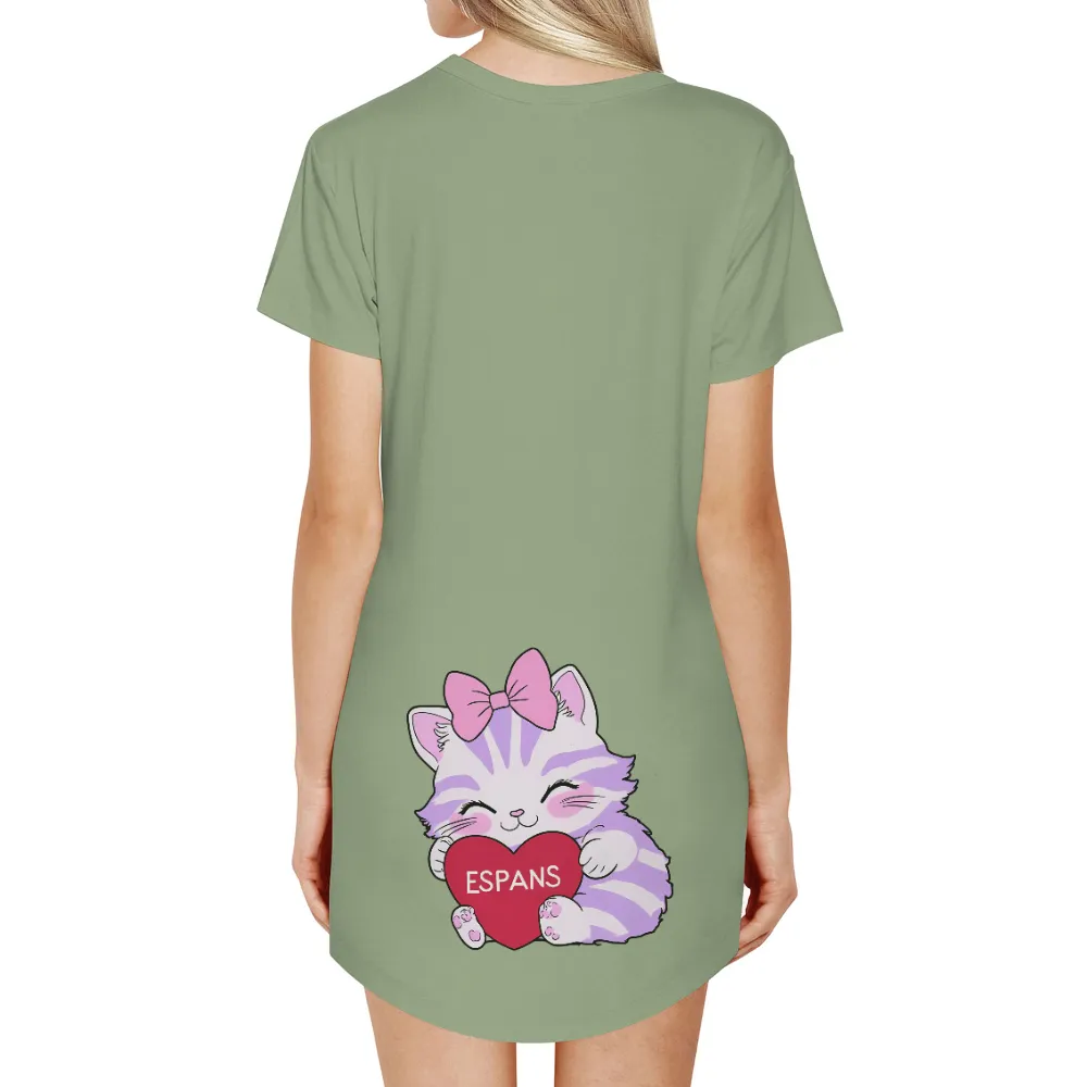 Adorable Kitten Heart Love ESPANS Design|butterfly kitten shirt