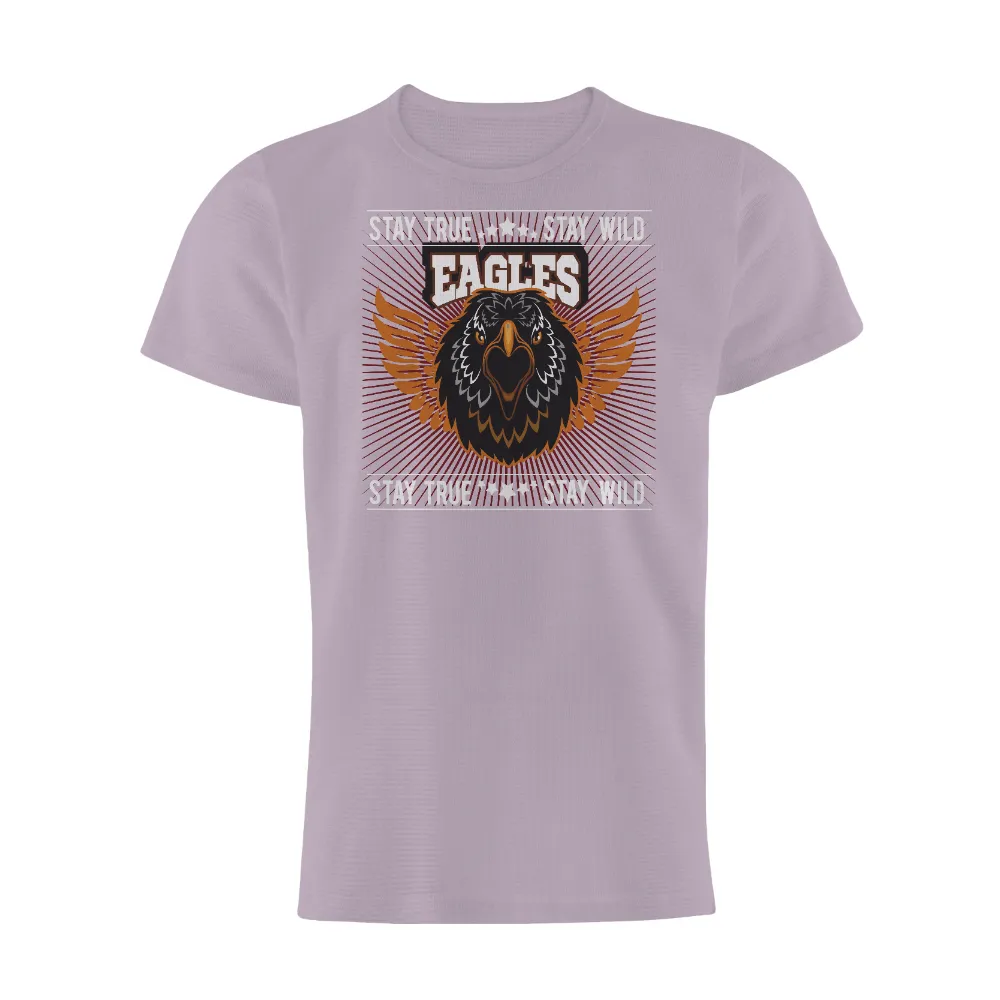 Custom T-Shirt Printing: Stay True, Stay Wild Eagle Design|men's art cotton colorful printed loose casual shirts