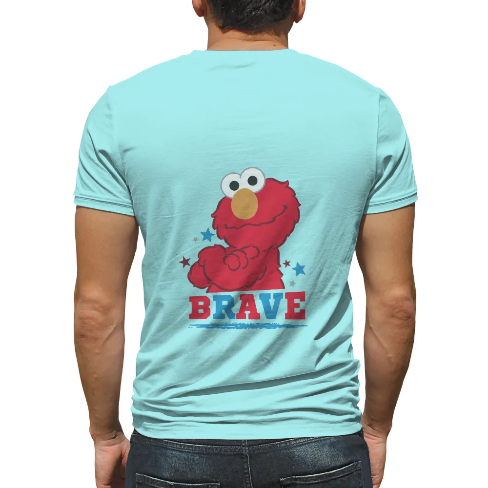 TShirt Design: Red Monster Flexing - Brave and Cheerful|brave hot shirts