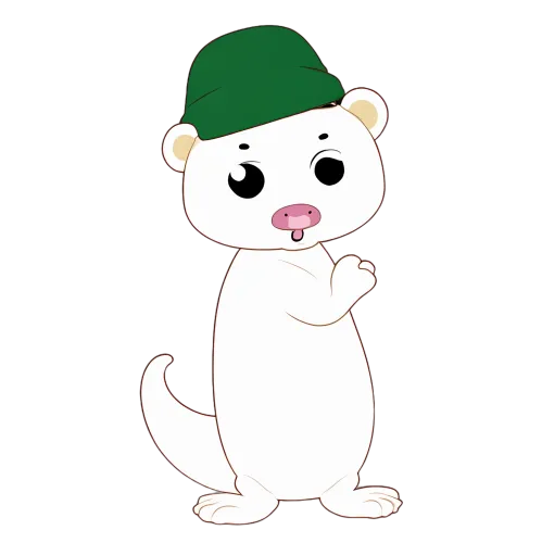 T-Shirts Custom: Whiskers the Weasel in a Green Cap - Funny & Quirky Design