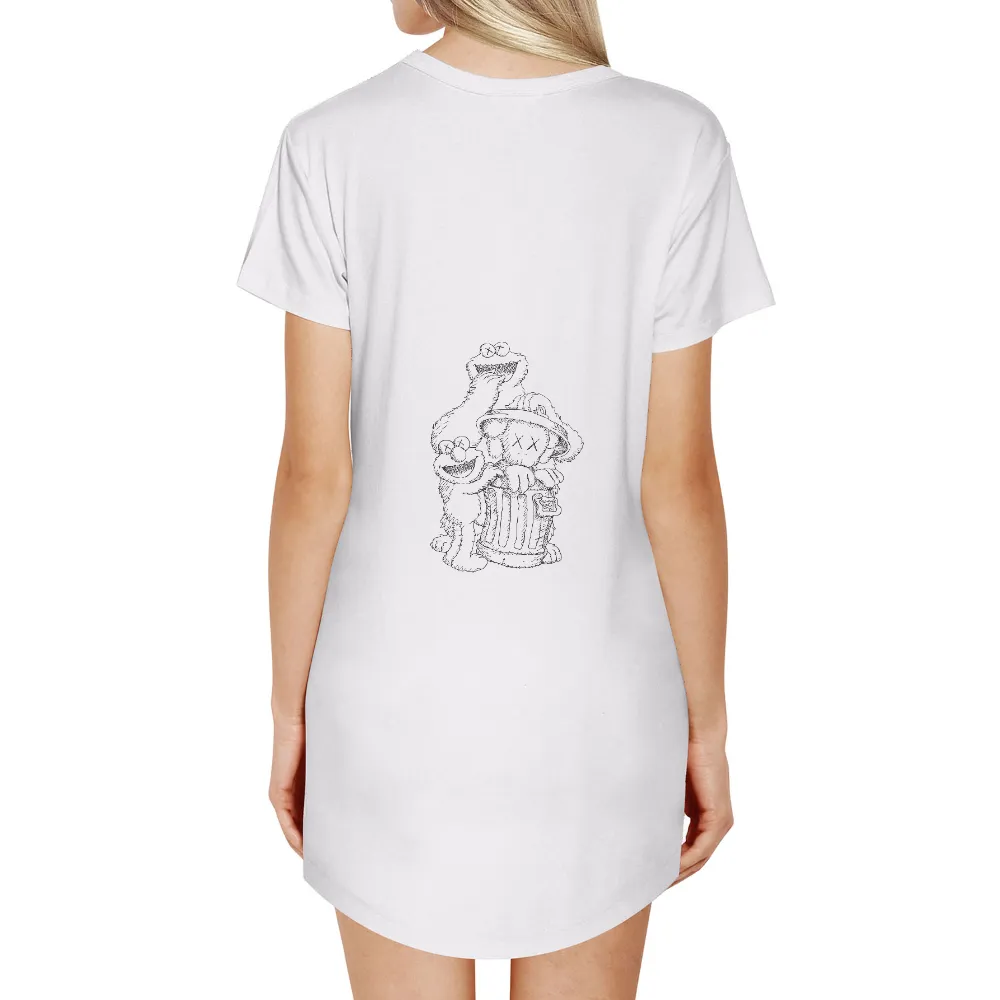 Graphic Tees: Nova - The Cyborg Girl of Futuristic Nostalgia|neon oversized tee