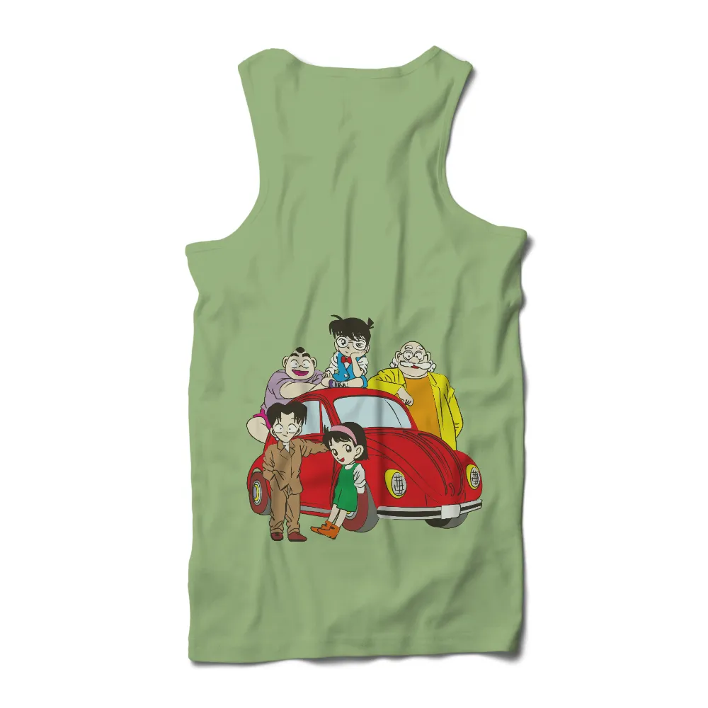 Detective Conan TShirt Design with Vintage Car and Kudo Family|classic roblox t shirt