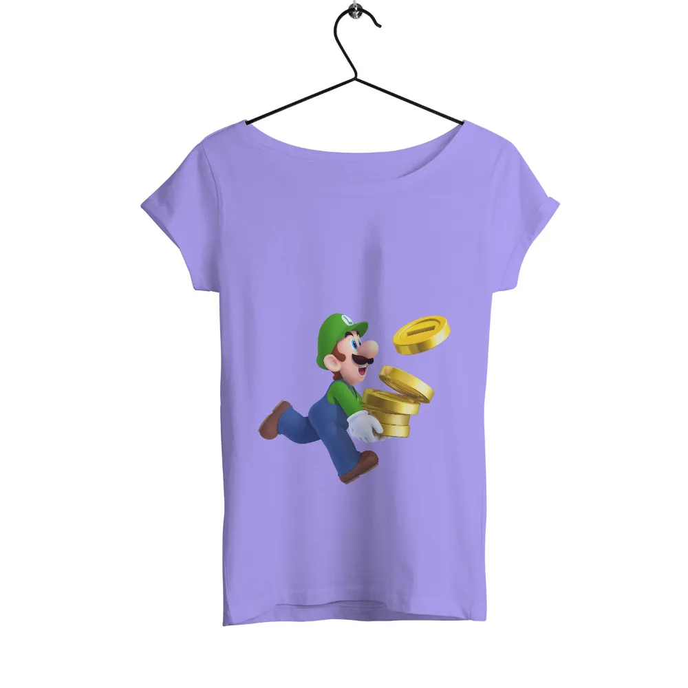 TShirt Design: Luigi's Adventure with Golden Coins|super mario john cena