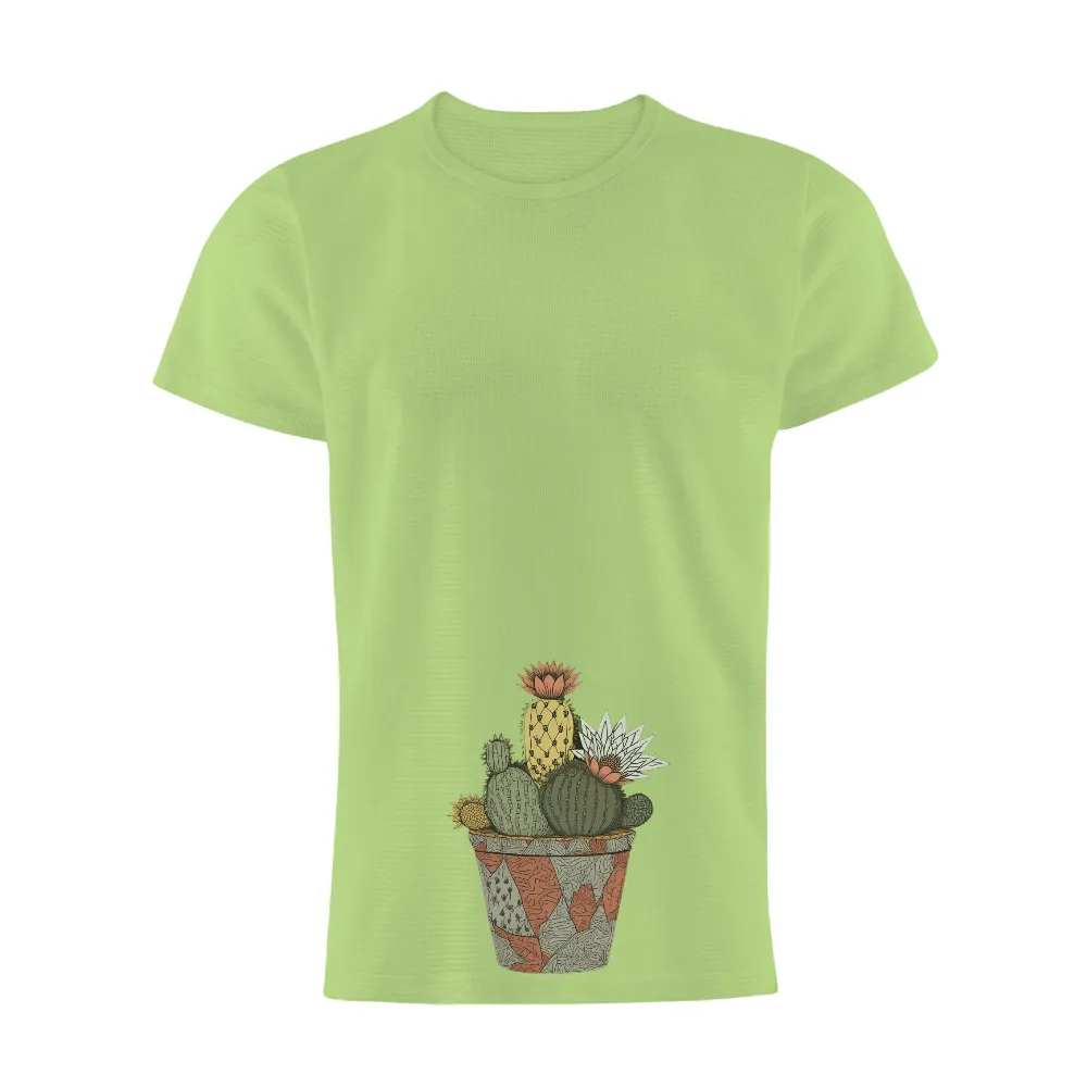 Customized Tee Shirts: Vibrant Cactus Garden - Artistic Designs|white sierra gobi desert shirt