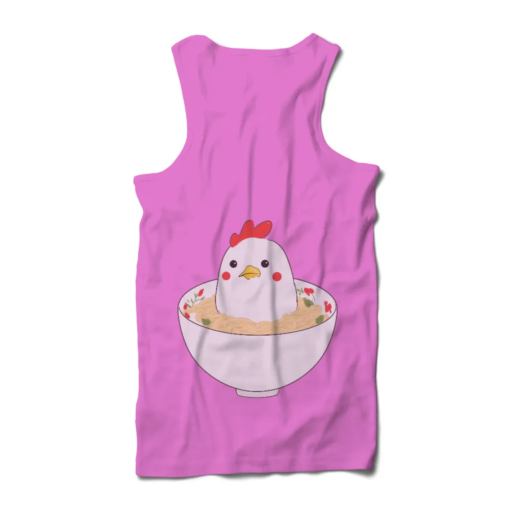 T-Shirts Custom: Whimsical Chicken in Noodles - Funny & Cozy Design|cute family easter shirts