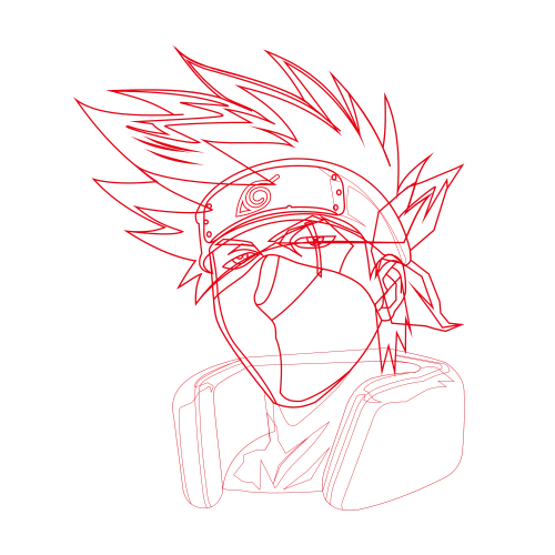 Tee Shirts Printed: Kakashi's Spirit in Bold Red Lines