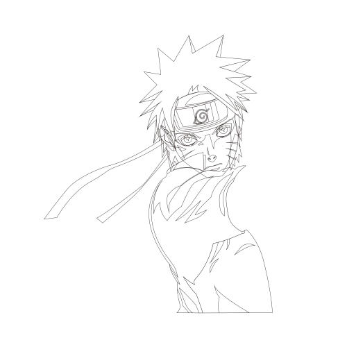 T-Shirts Custom: Minimalist Naruto Line Art - Anime Inspired Design