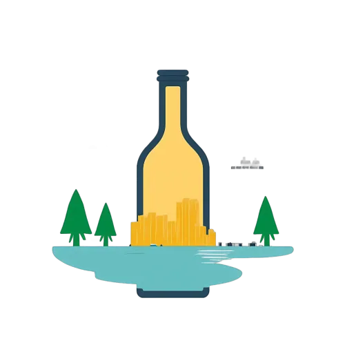 TShirt Design: Bottle City - Nature Meets Urban Life