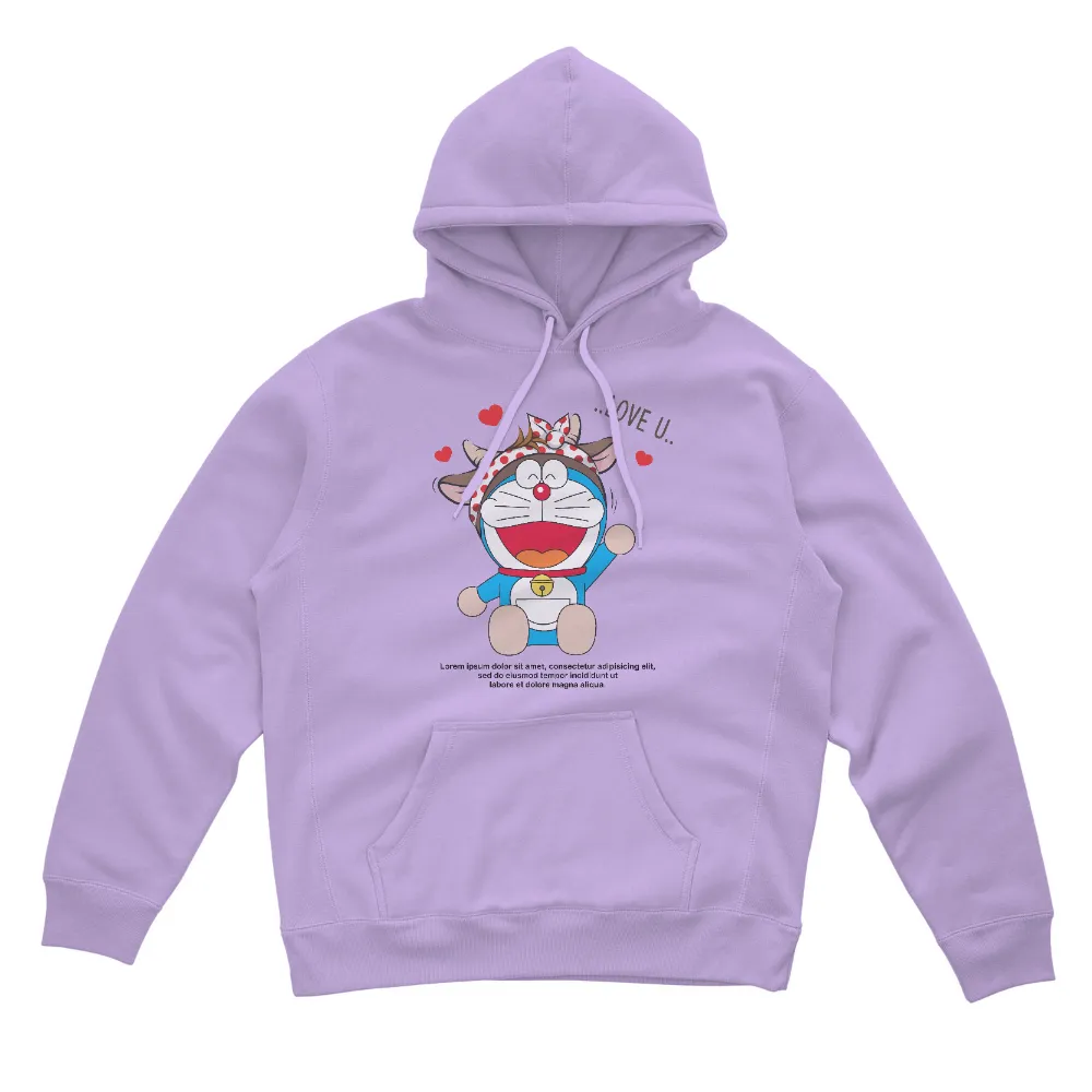 TShirt Design: Doraemon Love U - Express Your Affection with Joy|doraemon print t shirt for women