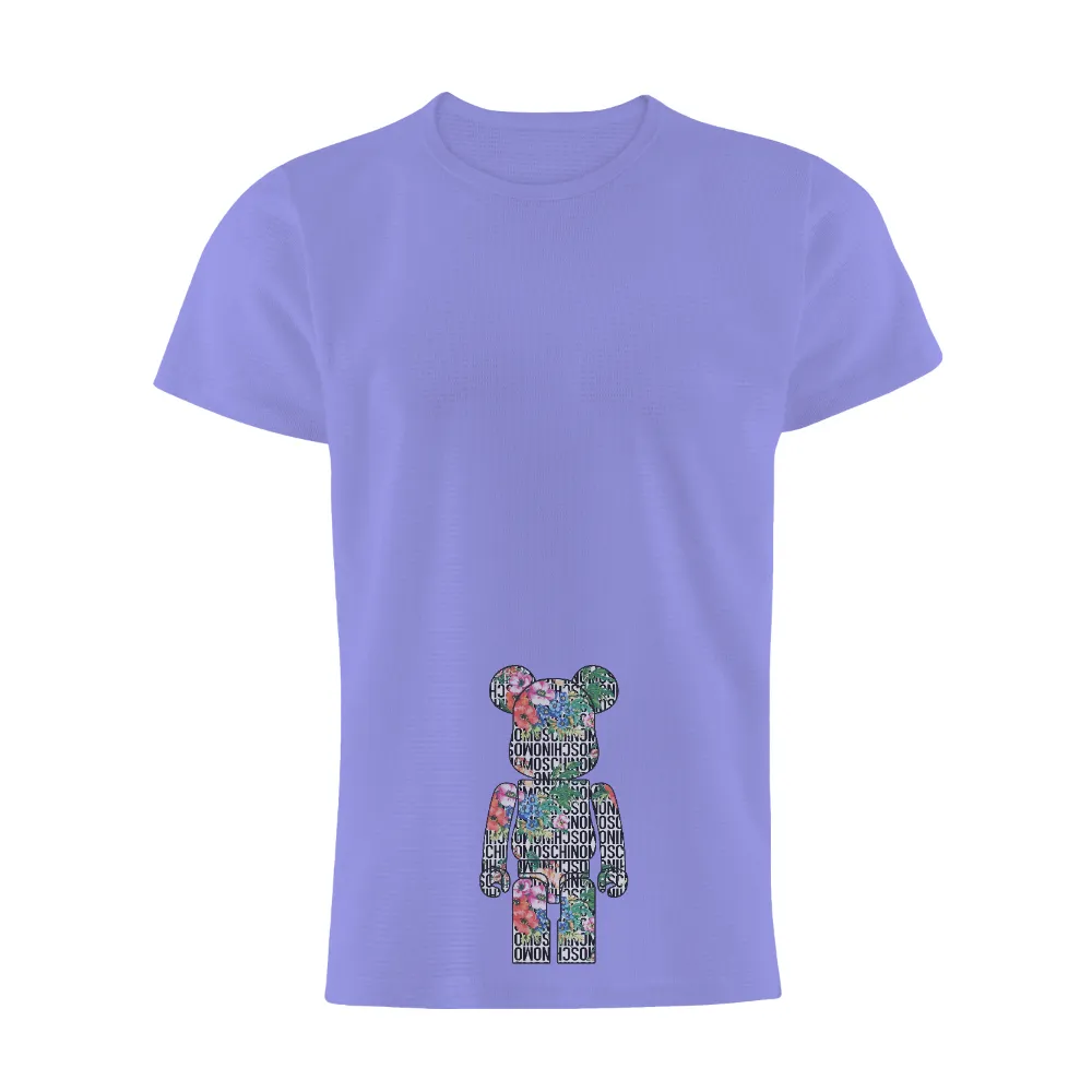 Customized Tee Shirts: Tropical Floral Bear - Artistic High Fashion Design|hanes luxury essentials t shirt