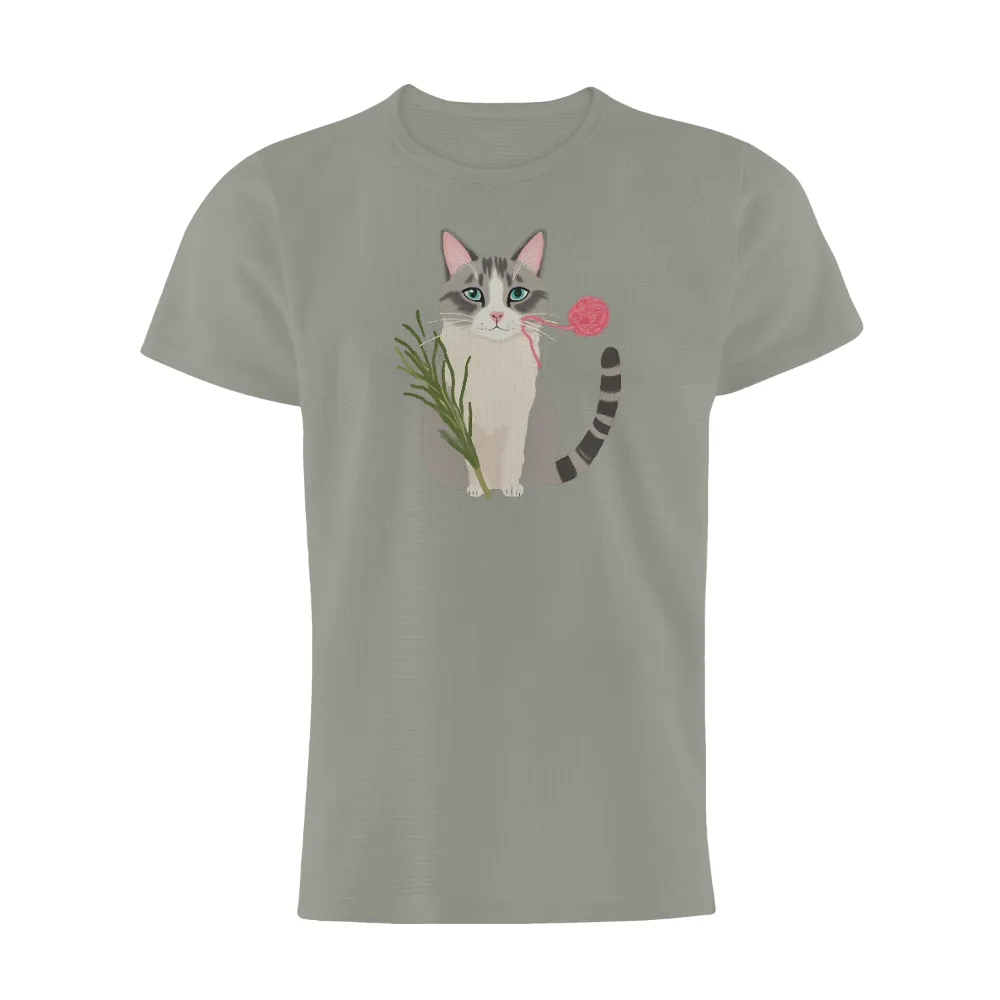 TShirt Printing: Whimsical Cat with Catnip and Yarn - Funny & Quirky Design|a lab karate cat t shirt