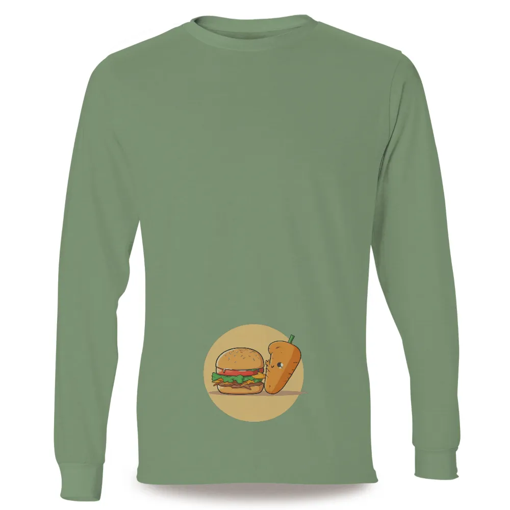 Customized Tee Shirts: Burger and Carrot's Whimsical Friendship|durr burger shirt