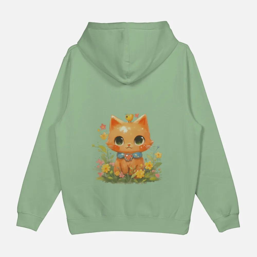 Whimsical Orange Cat in a Flower Garden Art Design|cute shirts for valentine's day