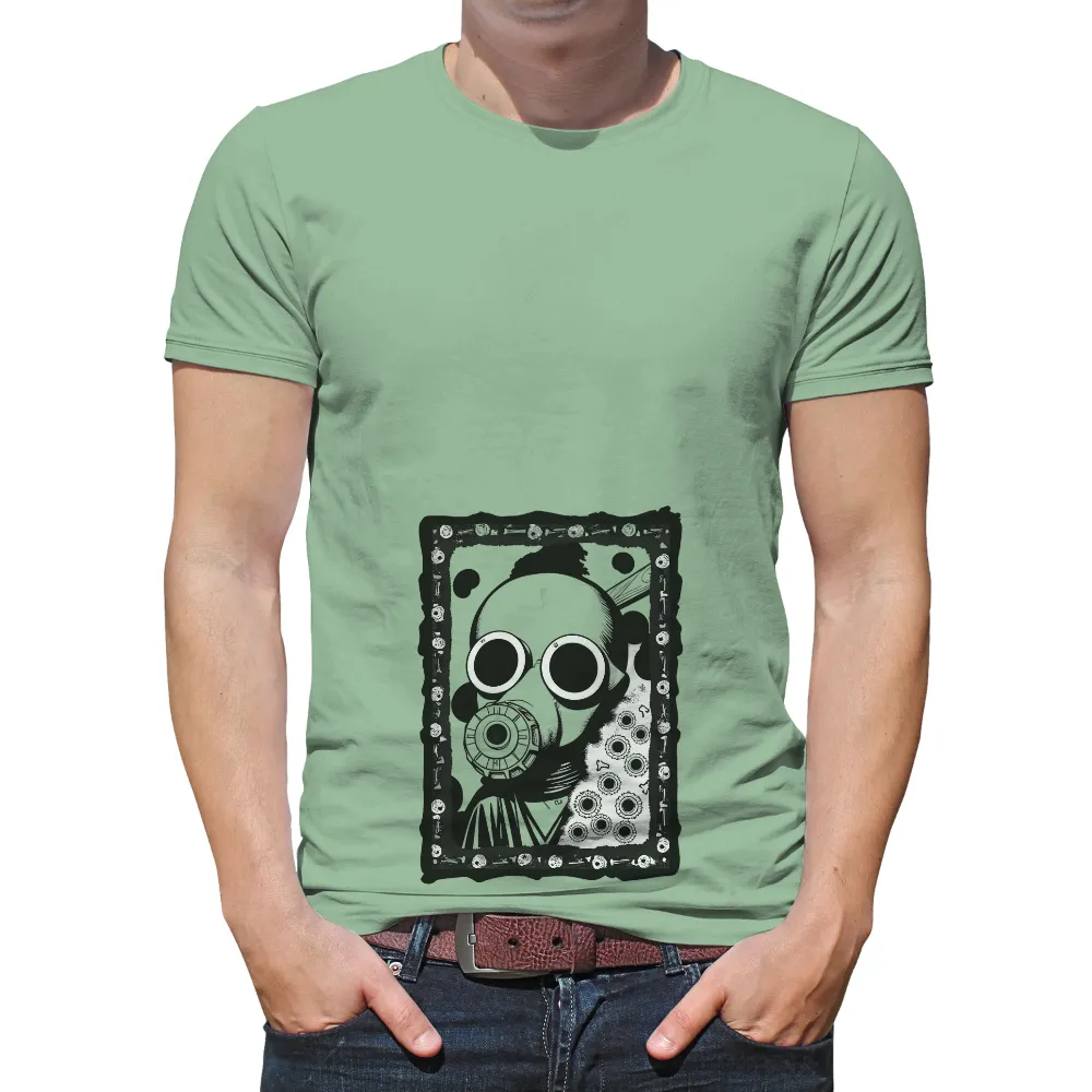 Custom Tee Shirts: Gas Mask Resilience in a Toxic Future|rebellious hope t shirt black