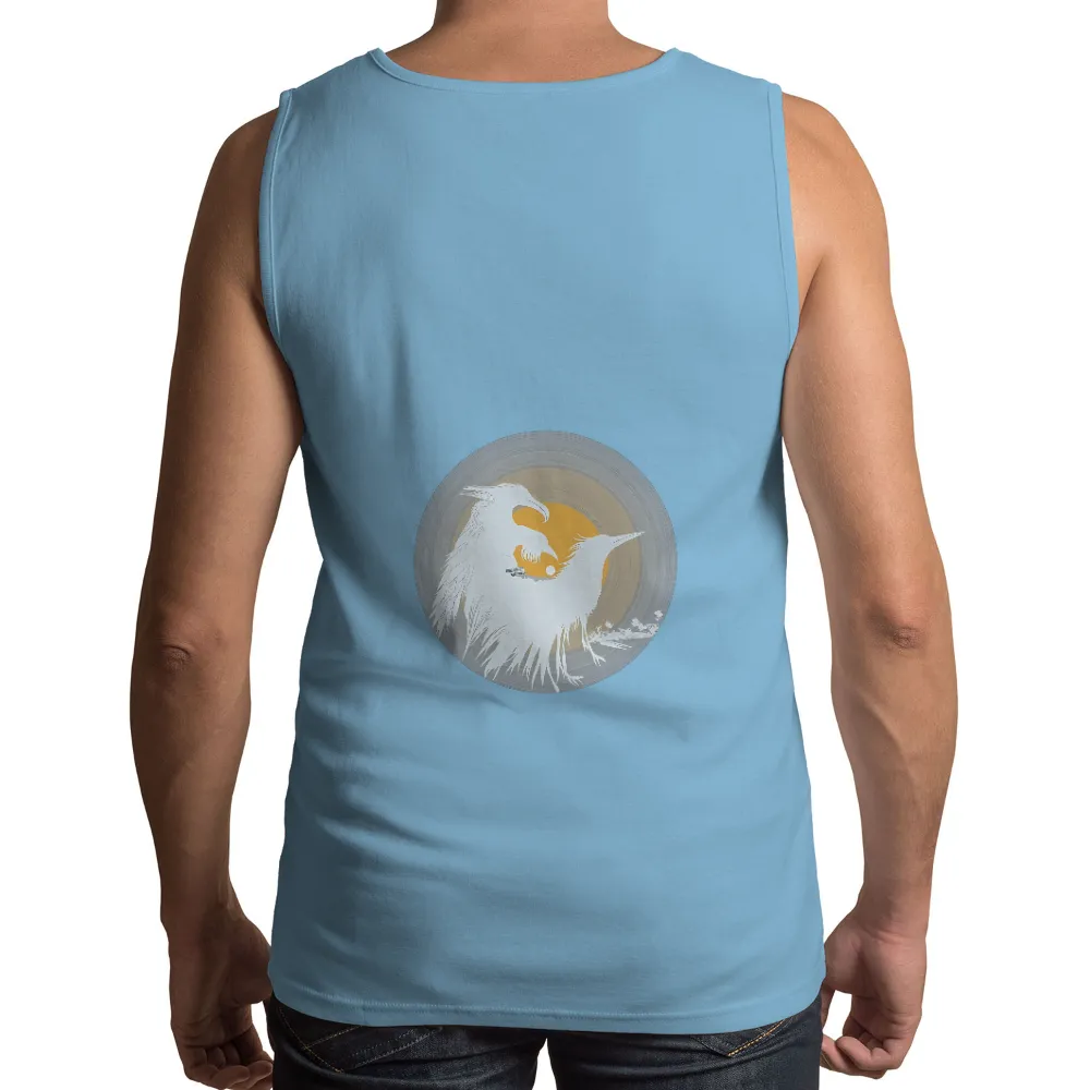 Customized Tee Shirts: Herons in Harmony - Artistic Nature Design|crew neck uv protection running long sleeve shirt