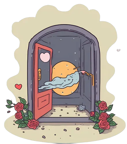 T-Shirts Design: Moonlight Dreams Through the Heart Door