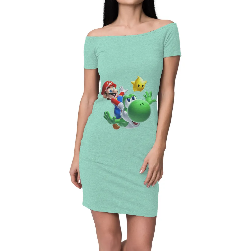 Tee Shirts Printed: Adventure with Mario and Yoshi|bootleg mario shirt