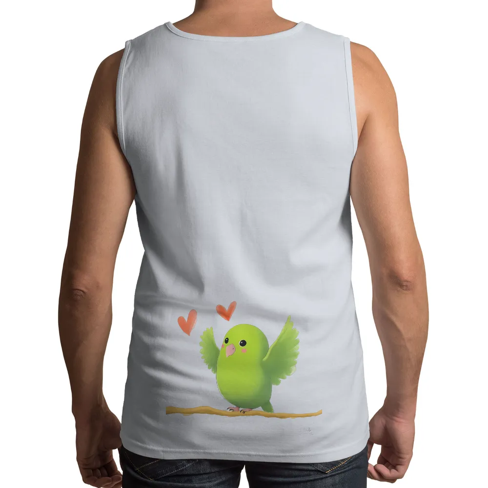 Custom Tee Shirts: Spread Love and Joy with Pip the Green Bird|valentines day cute shirts