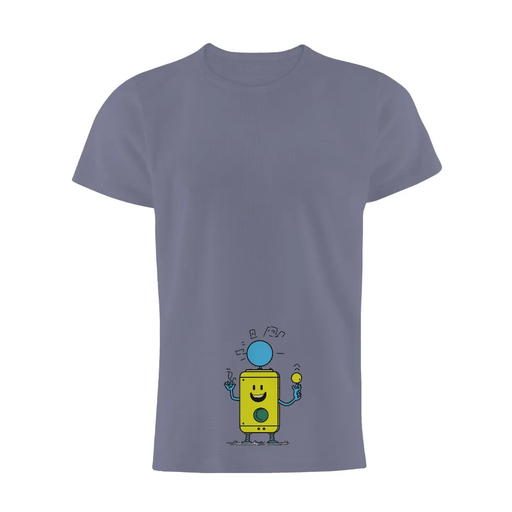 Custom T-Shirt Printing: Cheerful Robot Bleep - Joy, Innovation, and Whimsy|cheez doodles tröja