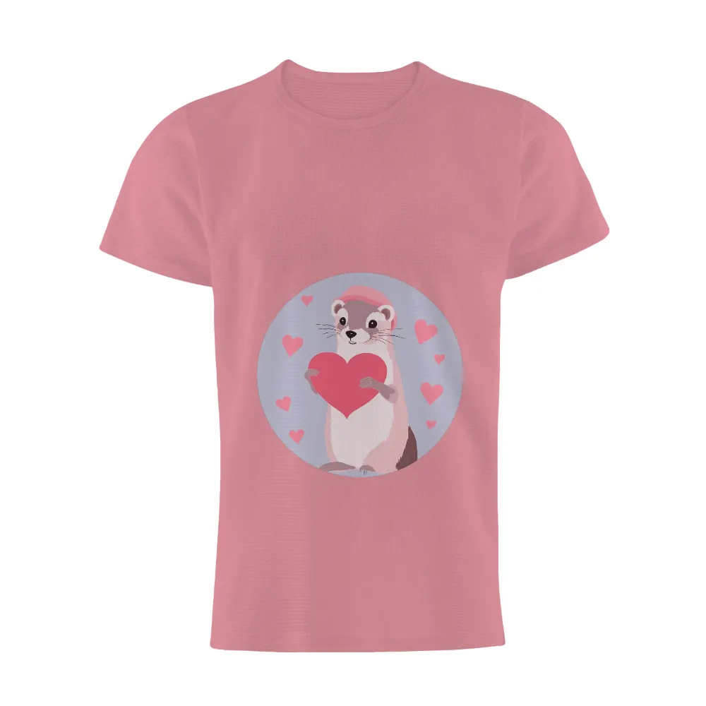 T-Shirts Custom: Spread Love with Felix the Ferret|grey shirt cartoon